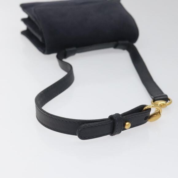 GUCCI Shoulder Bag Suede Navy - Picture 7 of 13